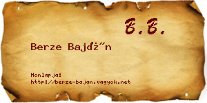 Berze Baján névjegykártya